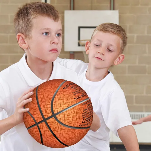 Vista 4 de Baloncesto grabado de 29.5 pulgadas, pelota de juego personalizada para interiores y exteriores para hijo y nieto, nunca perderás, regalo de aliento