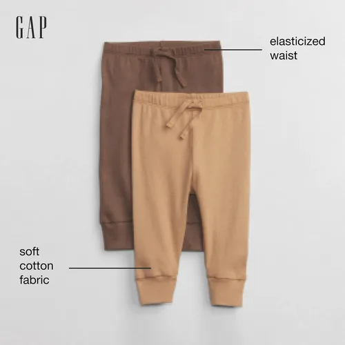 Vista 2 de GAP Paquete de 2 pantalones de meter para bebé niña