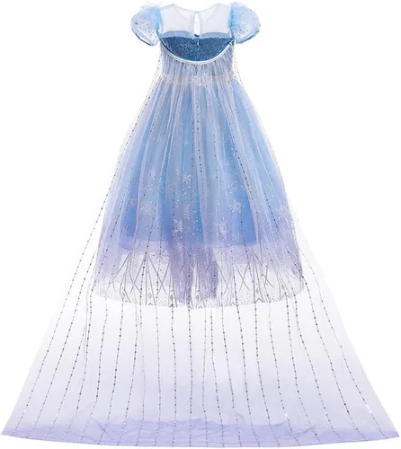 Vista 3 de IZKIZF Disfraz de princesa Elsa para niñas, Halloween, Navidad, fiesta de cumpleaños, cosplay, disfraz de princesa