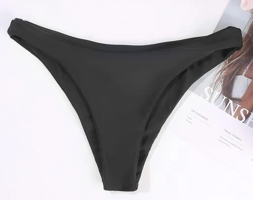 Vista 6 de Rajputana Bikini para mujer, traje de baño brasileño de dos piezas, color negro