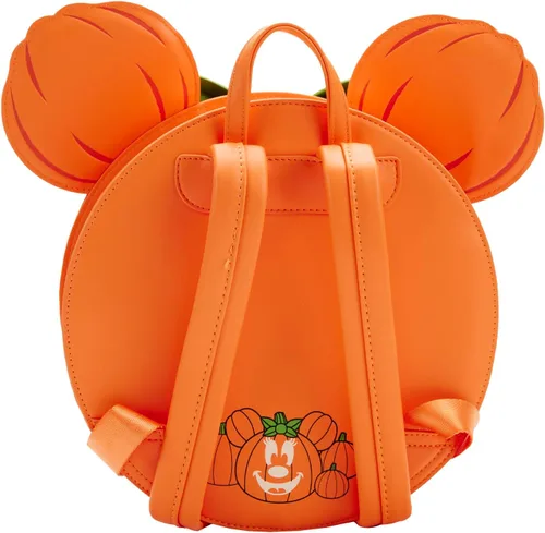 Vista 3 de Loungefly Disney Glow FACE Minnie Pumpkin Mini Mochila
