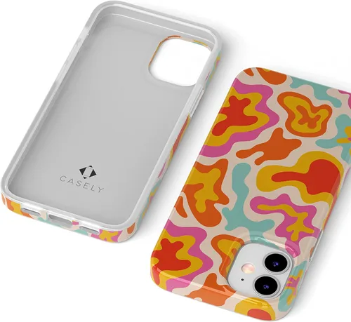 Vista 6 de Casely Funda para iPhone 11 Color tropical Splash Retro abstracto Diseño clásico ultra delgado