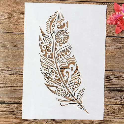 Vista 15 de TIAMECH Plantilla A4 reutilizable de líneas de símbolos pequeños para pintar, plantilla de capas de textura de cuadrícula, arte de pared