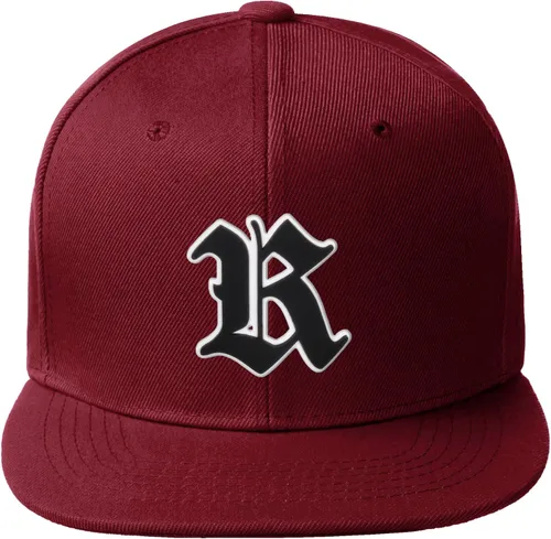 Vista 557 de Daxton Gorra clásica con visera de billete plano con letras del alfabeto inglés antiguo de la A a la Z