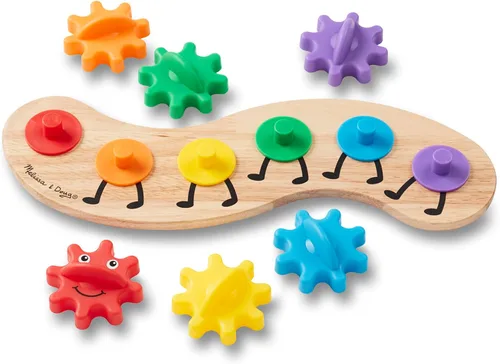 Vista 4 de Juguete de oruga arco iris con 6 engranajes intercambiables de Melissa & Doug