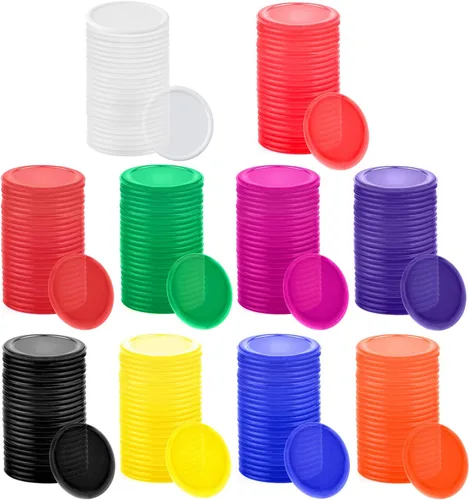 Vista 8 de Coopay 300 discos de plástico para contadores de aprendizaje, discos de conteo de fichas de bingo para práctica de matemáticas y fichas de póquer, 1