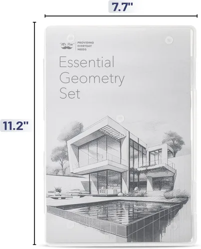 Vista 8 de Mr. Pen - Juego profesional de geometría, 15 piezas, kit de geometría negro para artistas y estudiantes, juego de geometría, reglas metálicas
