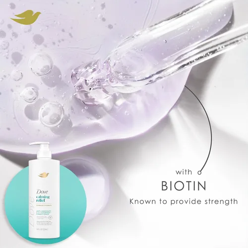 Vista 5 de Dove Champú y acondicionador para la caspa 2 en 1, alivio calmante DermaCare con piritiona zinc + gel de baño para pieles sensibles, lo mejor