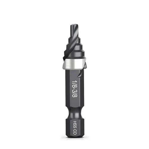 Vista 13 de THINKWORK Broca de paso de cobalto M35 con flauta en espiral, broca de paso HSS de tamaño único de 1/2", brocas de paso de tamaño pequeño EDC