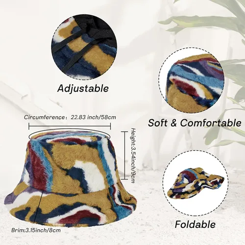 Vista 2 de Zando Gorro de pescador de piel sintética para invierno, suave, mullido