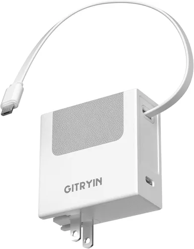 Vista 13 de Cargador de pared USB C de 40 W con cable retráctil integrado, bloque de carga rápida plegable 2 en 1, artículos esenciales de viaje compatible