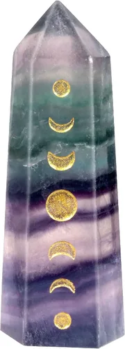 Vista 10 de Nupuyai Piedra de cristal curativa de ojo de tigre para meditación de chakras, terapia de reiki, decoración de varita de cristal para oficina