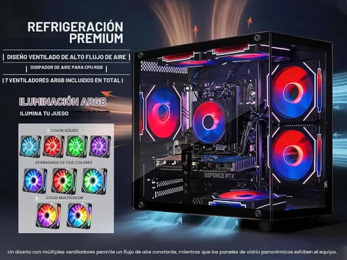 Vista 3 de PC para juegos, RTX 3060 Ti 8GB, AMD Ryzen 5 5500, 16 GB de RAM