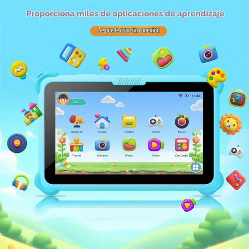 Vista 2 de Trayoo Tableta infantil de 7 pulgadas para niños de 3 a 12 años, tableta Android de 32 GB para niños pequeños con funda sólida, YouTube, Netflix