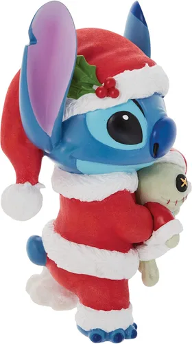 Vista 5 de Enesco Disney Showcase - Figura de Lilo y Stitch Santa Holding Scrump, 7.28 pulgadas, multicolor