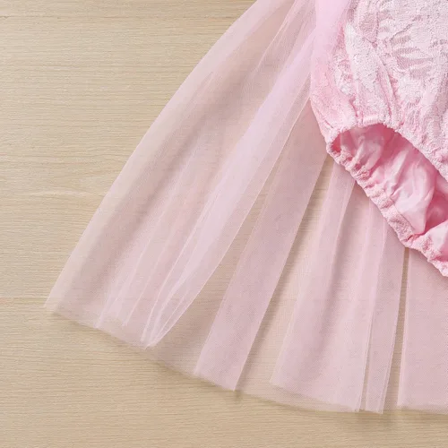 Vista 94 de Traje de bebé niña primer cumpleaños traje de encaje tul mameluco princesa tutú vestido de un año cumpleaños pastel Smash fotografía ropa