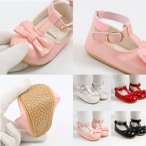 Vista 6 de Zapatos de vestir de uniforme de boda para bebé, suela antideslizante suave, mocasines para caminar, para recién nacidos, para recién nacidos