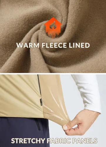 Vista 3 de BALEAF Chaleco acolchado ligero para hombre, chaleco sin mangas acolchado de invierno, resistente al agua, forro polar cálido