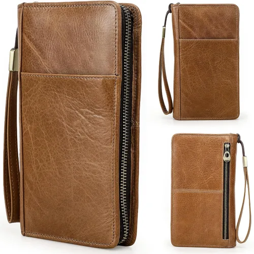 Vista 17 de Funda de cuero de grano superior para pasaporte de viaje para hombre y mujer, hecha a mano para 4 pasaportes y múltiples tarjetas, bloqueo RFID
