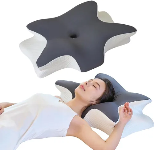 Vista 9 de Almohada cervical de espuma viscoelástica – Soporte ergonómico para el cuello para personas que duermen de lado, espalda y estómago Almohada