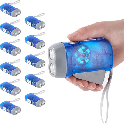 Vista 13 de Evelots - Linternas de emergencia con manivela - 4 unidades - para camping, hogar, automóvil - Luces LED brillantes dobles - Ideal para senderismo