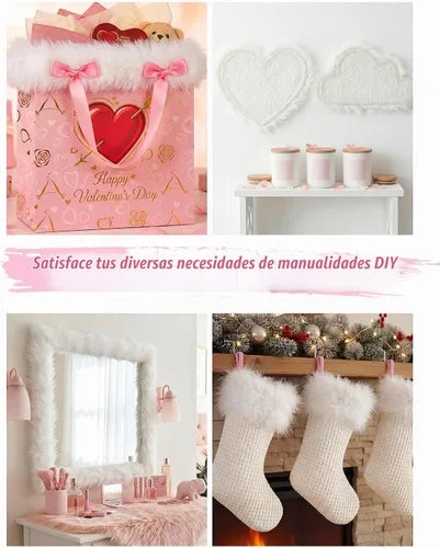Vista 6 de Jexine Boas de plumas artificiales en masa, boas esponjosas para decoración de disfraces de boda, vestidos, suministros para fiestas de té