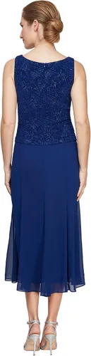 Vista 4 de Alex Evenings Vestido tipo chaqueta con botones frontales para mujer