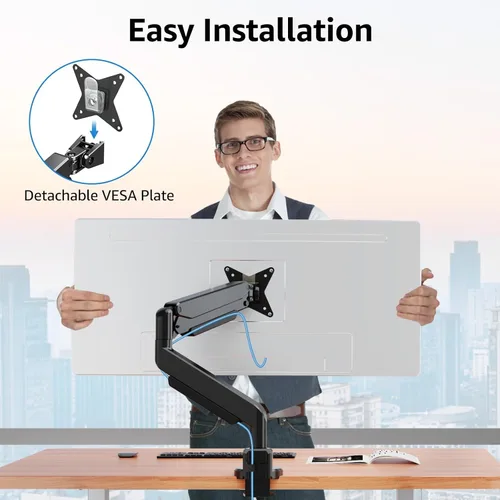 Vista 2 de MOUNTUP Soporte para monitor individual para pantalla ultraancha de 49, 45, 44, 43, 42, 40, 39, 37, 34 pulgadas, soporta 6.6-33 libras, soporte