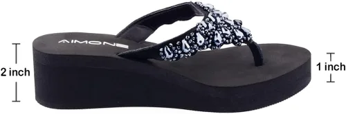 Vista 3 de AIMONE Printemps - Tangas de tacón medio con diamantes de imitación para mujer