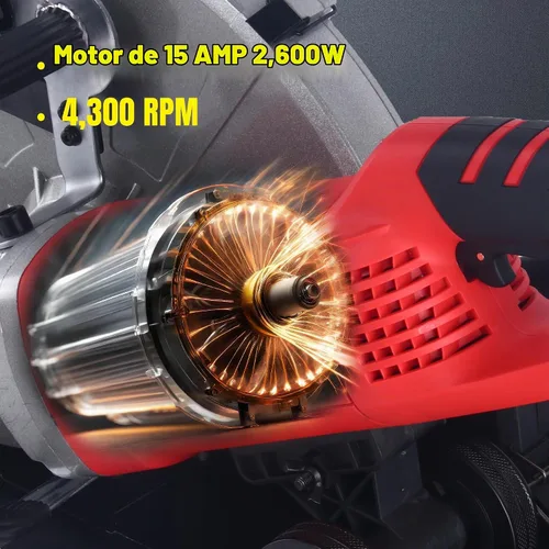 Vista 3 de Steel Force KPC 3551 - Sierra de hormigón circular eléctrica con cable eléctrico de 14 pulgadas, cortador de ángulo de potencia de 2600 W con línea
