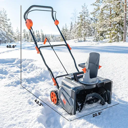 Vista 9 de Outsunny Soplador de nieve inalámbrico de 40V 18" con taladro de PU, motor