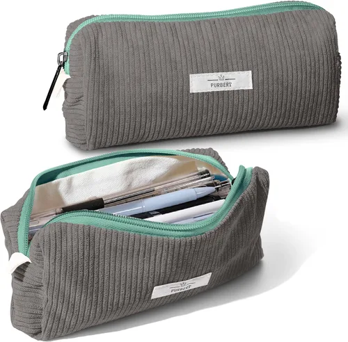Vista 17 de Bolsa para Lápices Estuche para Bolígrafos, Organizador Pequeño de Pana Suave para Lápices con Cremallera, Lindo Estuche para Lápices Artículos