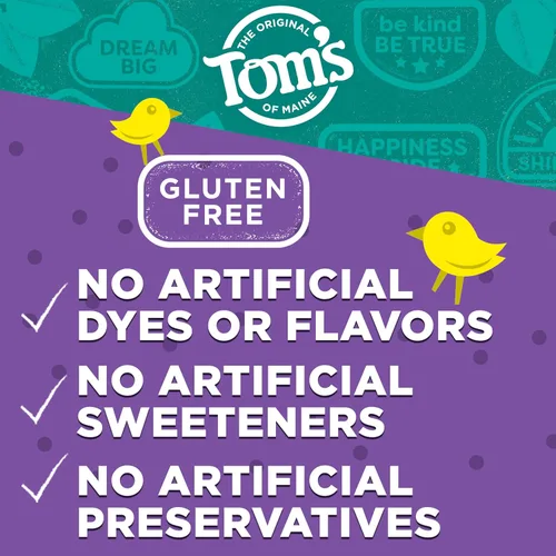 Vista 6 de Pasta de dientes en gel sin fluoruro para niños marca Tom's of Maine, 3 Count For Ages 3-24 Months, Great Training Toothpaste, Gently Cleans, Dye