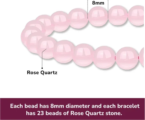 Vista 3 de Crystal Vibe Pulseras de cuentas de 0.315 in para mujeres y hombres, pulseras de cristal con piedras preciosas naturales, tamaño elástico ajustable