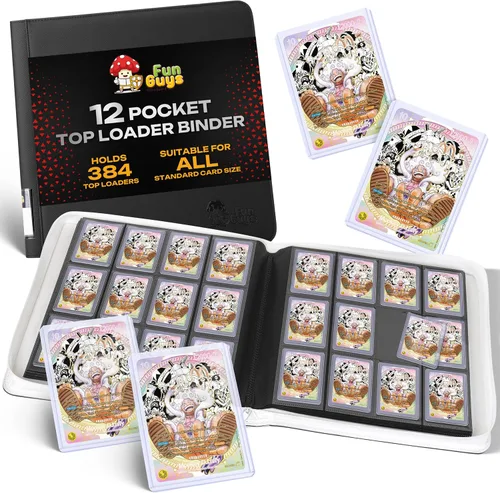 Vista 31 de FunGuys Toploader - Carpeta de almacenamiento para tarjetas intercambiables, 384 12 bolsillos para Yugioh, MTG, TCG, carpetas de tarjetas para 12