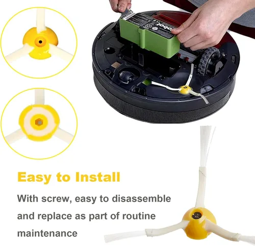 Vista 5 de Paquete de 8 cepillos laterales de repuesto para IRobot Roomba 600 700 800 900 Series 960 980 985 860 870 877 880 890 891 895 805 761 770 780 790