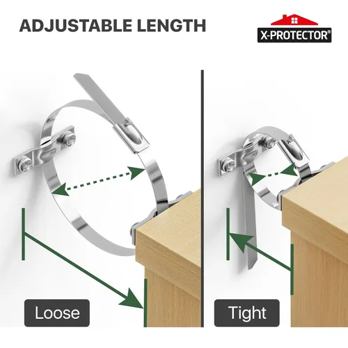 Vista 5 de X-Protector Anclajes para muebles a prueba de bebés – Paquete de 10 piezas – Anclaje de pared de metal para muebles – Anclajes de pared a prueba