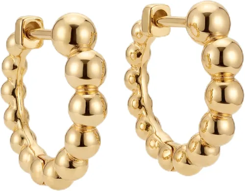 Vista 12 de VACRONA - Aretes tipo arracada de aro para mujer, chapados en oro de 14 quilates, diseño de Huggie 8 Cola de serpiente