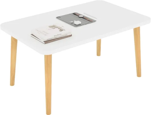 Vista 16 de Funecy Mesa de Café con Galletas Mesa Baja con 4 Patas Sólidas de Madera, Mesa de Piso para Sentarse en el Piso, Almacenamiento y Muebles para Sala