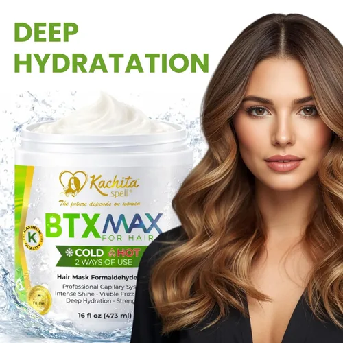 Vista 5 de Kachita Spell BTXMAX - Mascarilla para el cabello acondicionador profundo para tratamiento seco, queratina y aceite de argán para hidratación