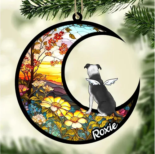 Vista 300 de LOVELYPOD Adorno de Navidad personalizado para perro Basset Hound (marrón) Basset Hound (marrón) adorno para atrapasoles de perro, razas de perros