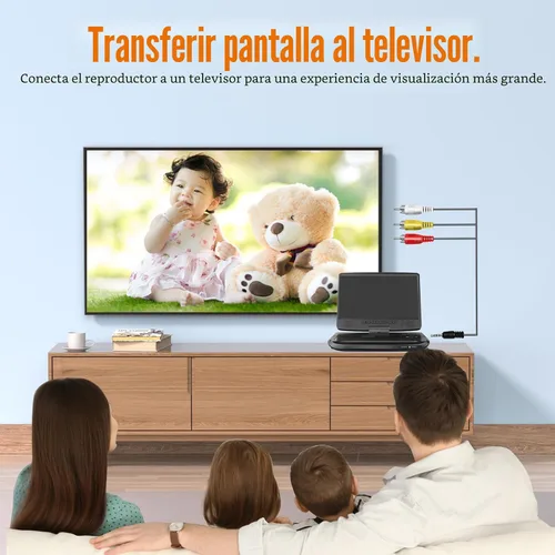 Vista 8 de MEGATEK Reproductor de DVD portátil de 12.5 pulgadas con pantalla de 10.5 pulgadas y auriculares, reproductor de DVD de coche para niños con soporte