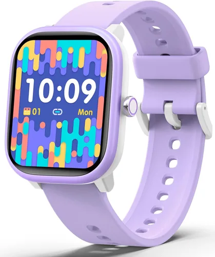 Vista 8 de Reloj Inteligente para Niños y Niñas, Rastreador de Fitness con Monitor de Frecuencia Cardíaca y Sueño, Pantalla Táctil de 1.83" con 12