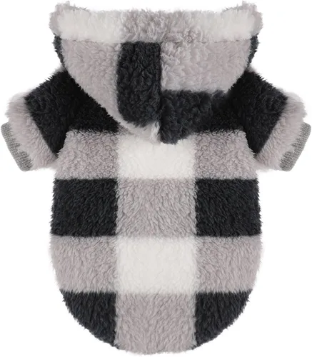 Vista 14 de Suéter de perro para perros pequeños, ropa de invierno para niños y niñas, machos y hembras, sudaderas con capucha de forro polar cálido para Verde