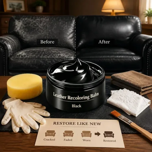 Vista 6 de Leather Recoloring Dye Balm, Leather & Vinyl Color Restorer Conditioner – Repairs Faded & Scratched Leather