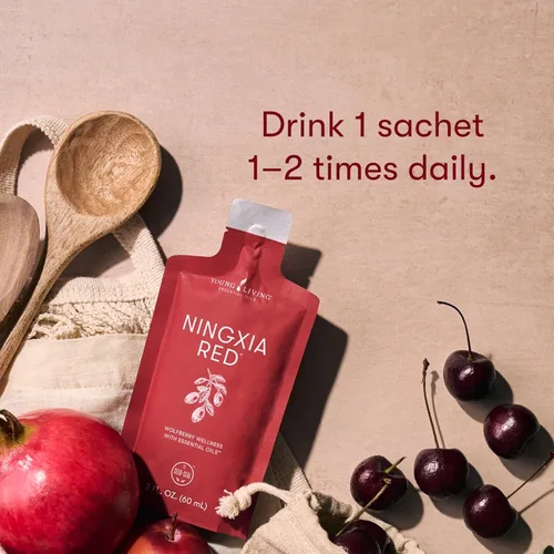 Vista 5 de NingXia Red Singles 2oz. - Paquete de 30 aceites esenciales de Young Living