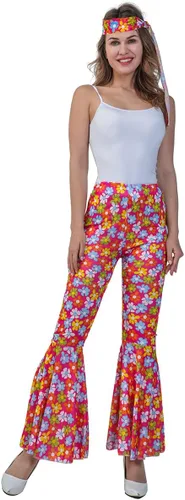 Vista 2 de Women 1970s Hippie Costume Cosplay 60s Disco Pants