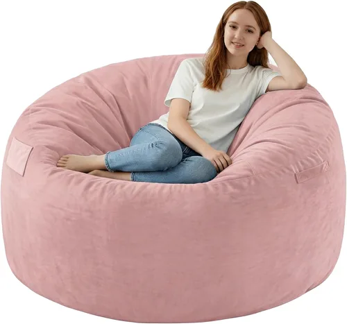 Vista 79 de Silla de Puf de 2 pies, Sillas de Puf Cómodas con Relleno de Espuma Viscoelástica, Sofá de Puf Esponjoso con Cubierta de Terciopelo Holandés, Sillas