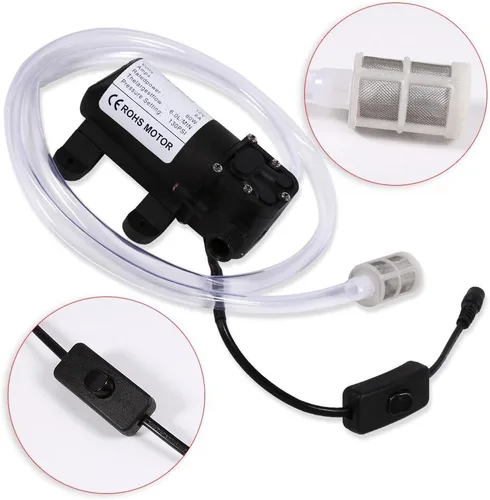 Vista 6 de Bomba eléctrica de lavado a presión, 80 W, 130 PSI, 12 V, portátil, de alta presión, potente kit de lavado de coche con manguera para el hogar