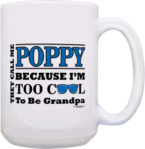 Vista 10 de ThisWear Regalo del Día del Padre para abuelos demasiado geniales para ser un abuelo, regalo de gafas de sol de 11 onzas, taza de café de cerámica